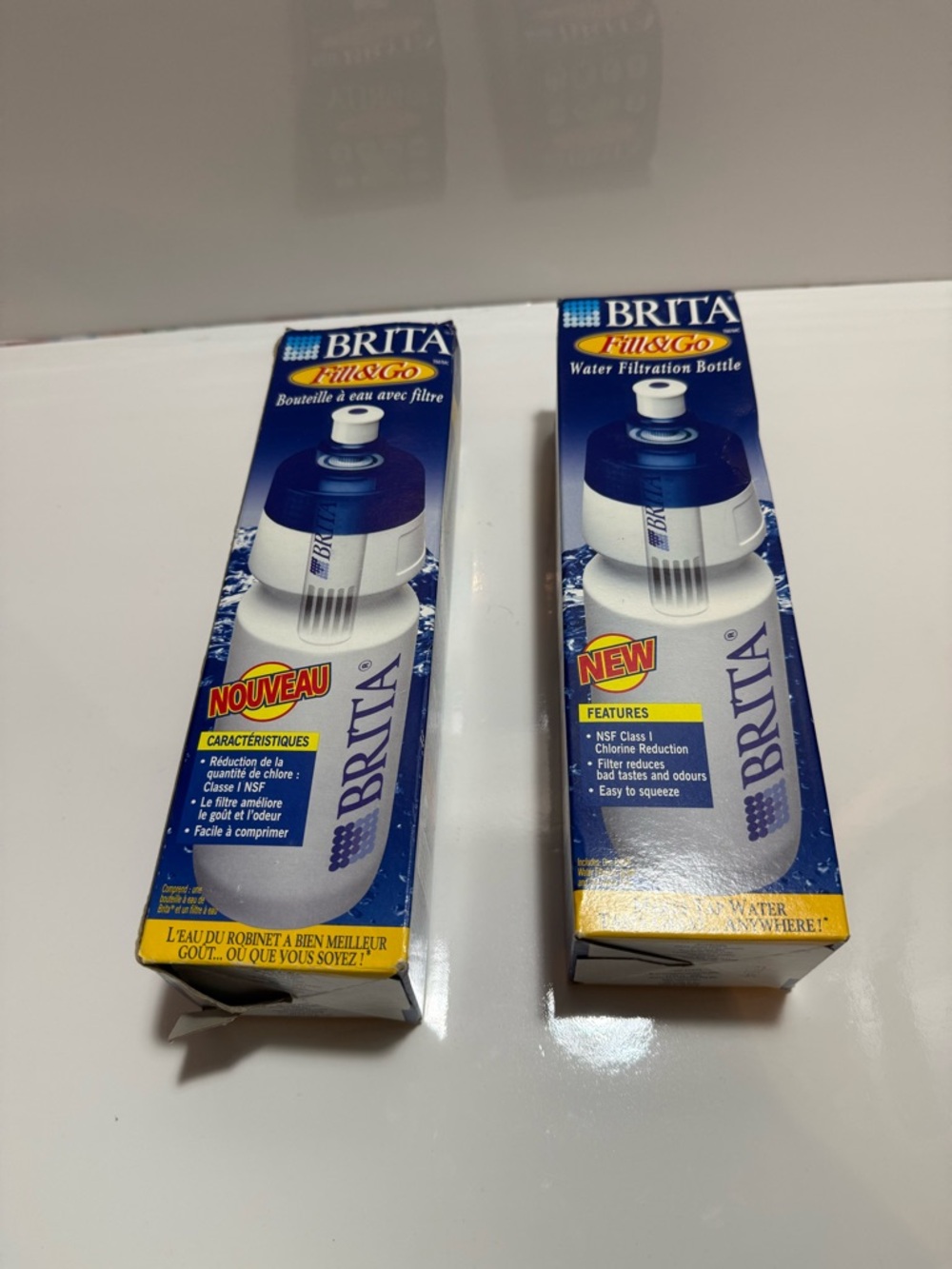 2 Pack Brita Fill & Go Water Filtration Bottle Brand New with Sealed Filter   12